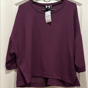 H by Bordeaux Purple 3/4 Sleeve Boxy Tunic